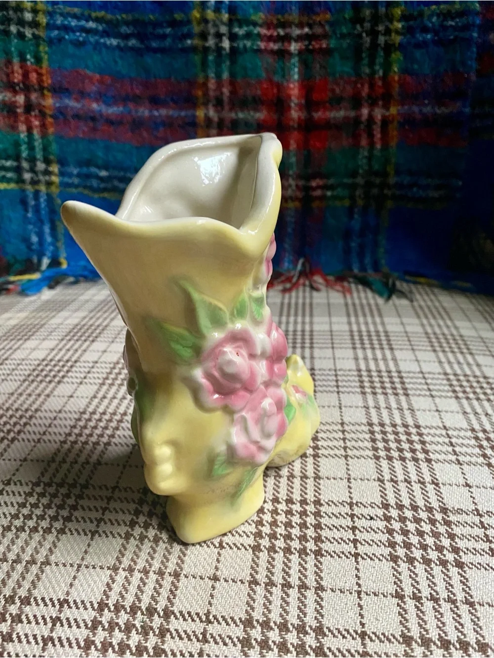 Yellow Floral Ceramic Boot Vase - Unbranded